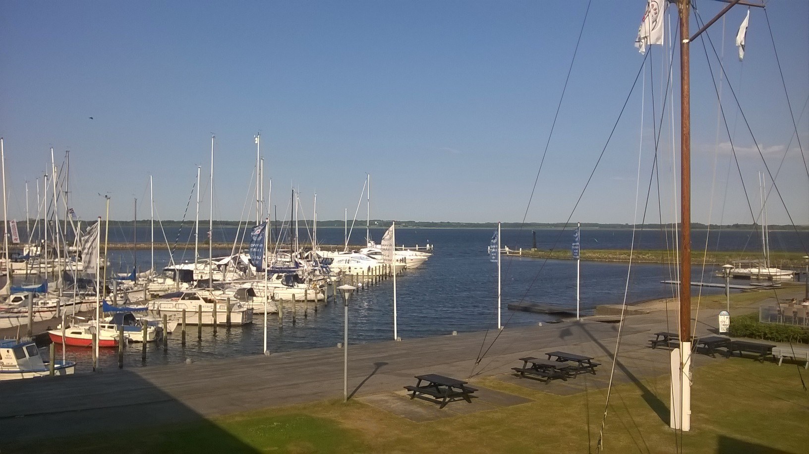 Skive Lystbådehavn set fra Strandtangen